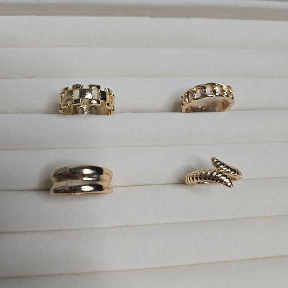4pc Set Chunky Rings Gold - Picture 4 of 7